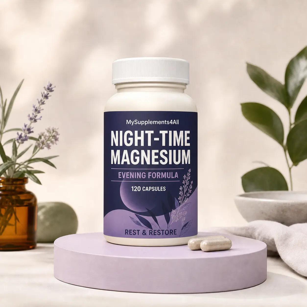 Night-Time Magnesium Blend — 300g tub (60 servings) pack from My Supplements 4 All