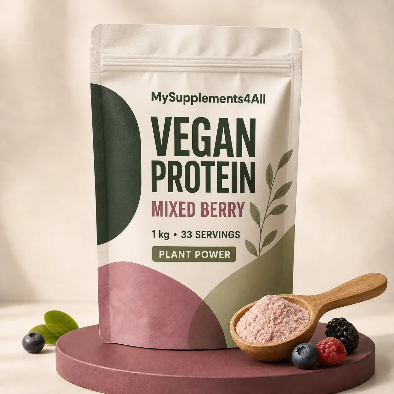 Vegan Protein Powder — 1kg pouch (33 servings) pack from My Supplements 4 All